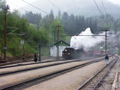 100 Jahre Mariazellerbahn
Nach etwa 10-15 Minuten fährt der Sonderzug im Bahnhof Laubenbachmühle ein.
