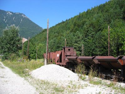 Ehemalige ÖBB-Schmalspurgüterwagen am 31.8.2008 in Hirschwang
